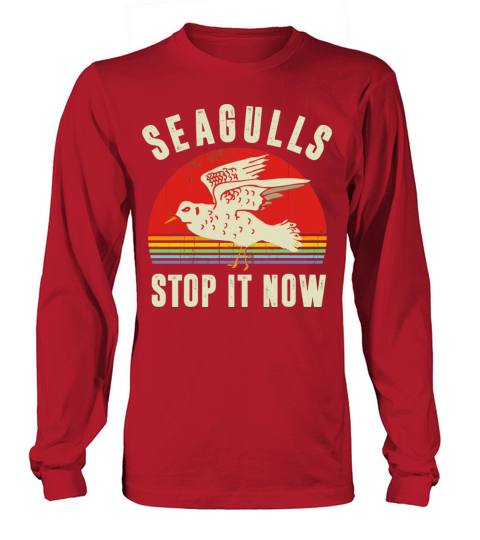 Unique Vintage Retro Style Seagulls Bird Lover Sto Long sleeved Unisex