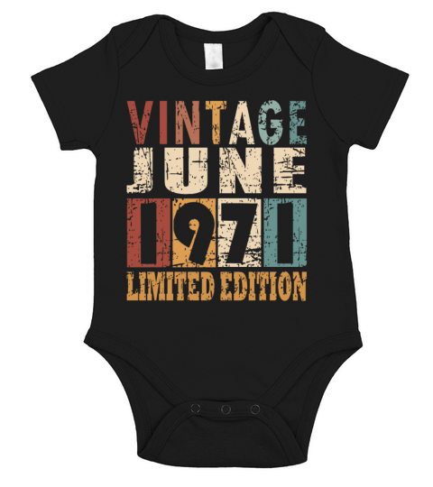 1971 vintage born in June gift Short Sleeve Baby One-Piece