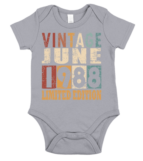 1988 vintage born in June gift Short Sleeve Baby One-Piece
