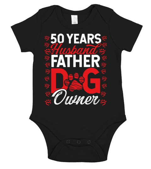 50 Year Old Husband Dad Dog Owner 50th Birthday Short Sleeve Baby One-Piece