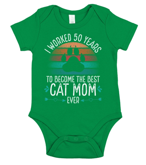 50 Year Old Mom 50 Years Cat Mother 50th Birthday Short Sleeve Baby One-Piece