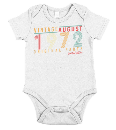 50th Anniversary August 1972 Short Sleeve Baby One-Piece