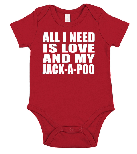 All I Need Is Love And My Jack-A-Poo - Bella Flowy Tank Short Sleeve Baby One-Piece