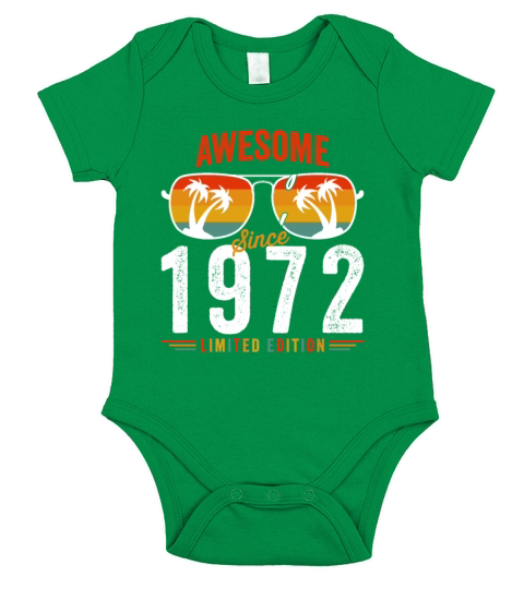 Awesome Since 1972 Birthday Retro Vintage 50 51 Ye Short Sleeve Baby One-Piece