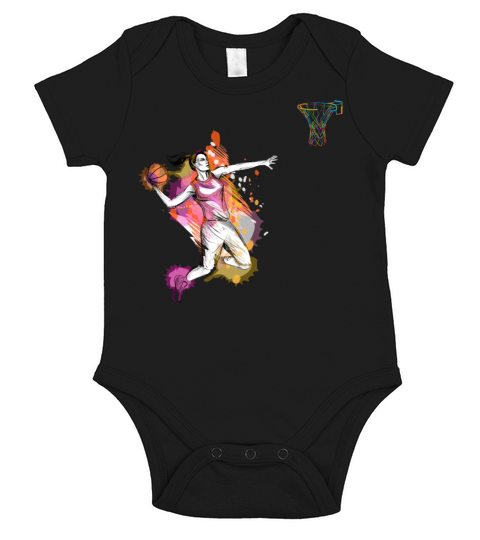 Basketball Girl DIY Vintage Color Girl Basketball Short Sleeve Baby One-Piece
