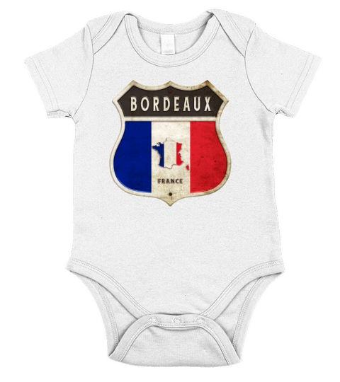 Bordeaux France coat of arms flags design Short Sleeve Baby One-Piece
