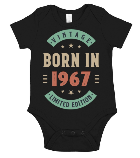 BORN IN 1967 Short Sleeve Baby One-Piece