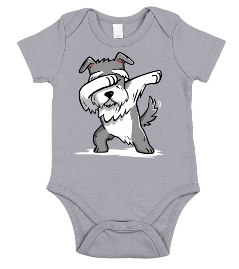 Chemise Drôle Schnauzer Dab Short Sleeve Baby One-Piece