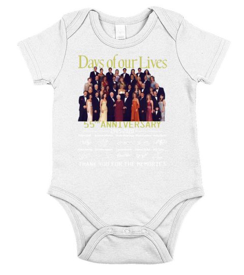 Days of our Lives 55th Anniversary 1965-2020 signatures shirt Short Sleeve Baby One-Piece