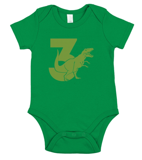 Dinosaur Number(3) Short Sleeve Baby One-Piece