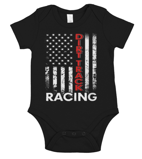 Dirt Track Racing American Flag Short Sleeve Baby One-Piece
