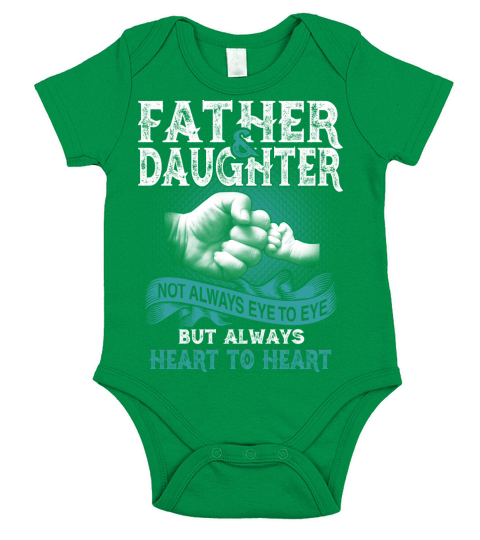 Father and Daughter- Heart To Heart Short Sleeve Baby One-Piece