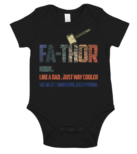 Fathor Viking Papa Mjolnir Fête des Pères Short Sleeve Baby One-Piece