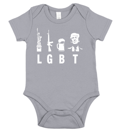 Funny LGBT Shirt - Liberty Guns Beer Trump Support T-shirt Short Sleeve Baby One-Piece