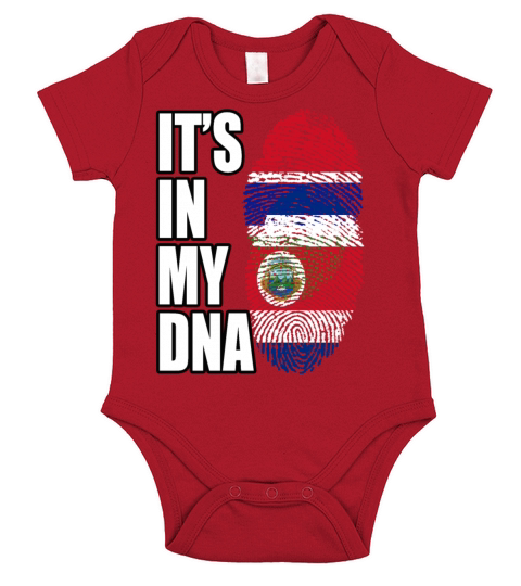 Gambian And Costa Rican Mix Heritage DNA Flag Short Sleeve Baby One-Piece