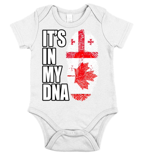 Georgian And Canadian Mix Heritage DNA Flag Short Sleeve Baby One-Piece