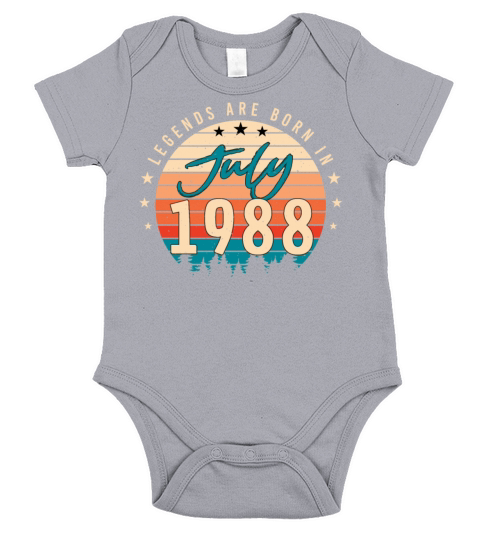 Gift Idea For July 1988 Short Sleeve Baby One-Piece