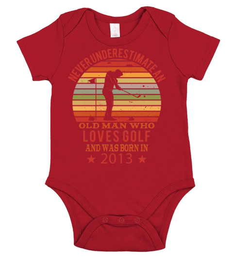 Golfing Golfplayers Vintage 2013 Birthday Short Sleeve Baby One-Piece