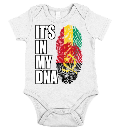 Guinean And Angolan Mix Heritage DNA Flag Short Sleeve Baby One-Piece
