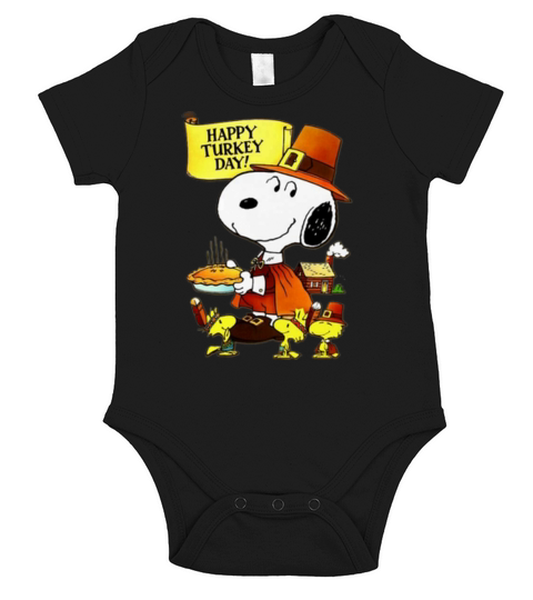 Happy Turkey Day Snoopy And Woodstock Thanksgiving Day shirt - Unisex Long Sleeve Short Sleeve Baby One-Piece