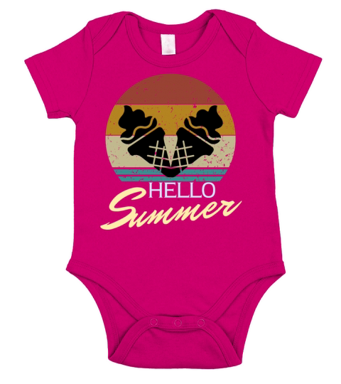 Hello Summer Retro Ice Cream Family Vacation Short Sleeve Baby One-Piece