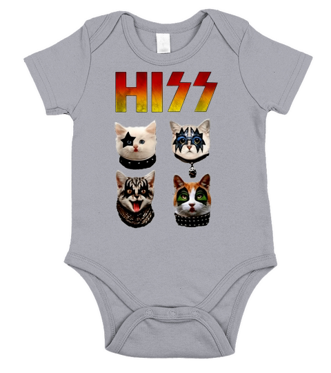 Hiss Cats Kittens Rock And Roll Band shirt Short Sleeve Baby One-Piece