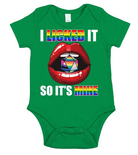 I Licked It So Its Mine DnD Dice Rainbow Short Sleeve Baby One-Piece