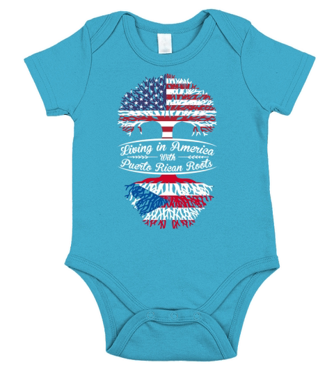 Living in America with Puertorican Roots Short Sleeve Baby One-Piece