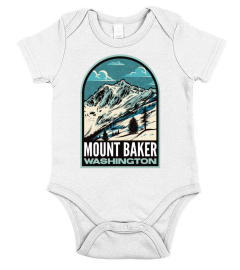 Mount Baker Washington Vintage Skiing Short Sleeve Baby One-Piece