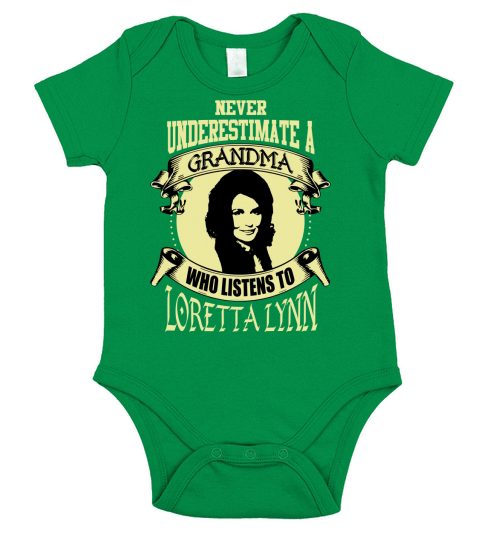 Never Underestimate A Grandma Who Listens To Loretta Lynn Short Sleeve Baby One-Piece