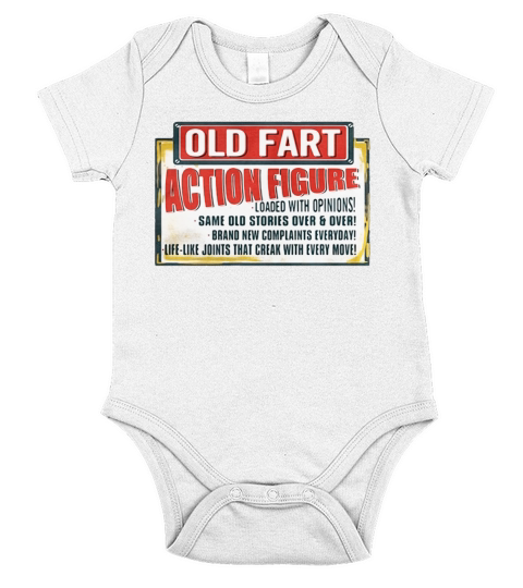 Old fart action figure loaded with opinions same old stories over and over Short Sleeve Baby One-Piece
