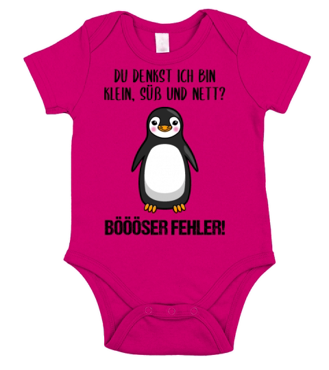 Penguin Small Sweet Nice Funny Quote Gift Short Sleeve Baby One-Piece
