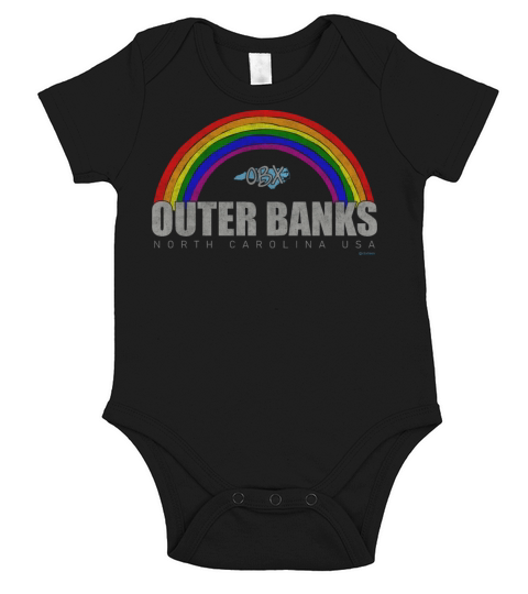 Rainbow Outer Banks OBX North Carolina USA Vintage Short Sleeve Baby One-Piece