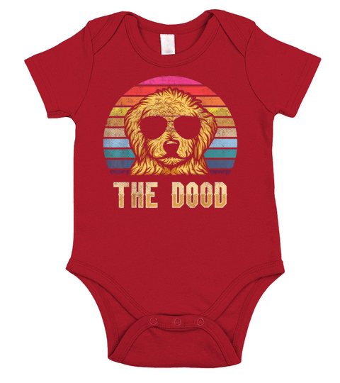 Retro Vintage Goldendoodle The Dood Short Sleeve Baby One-Piece