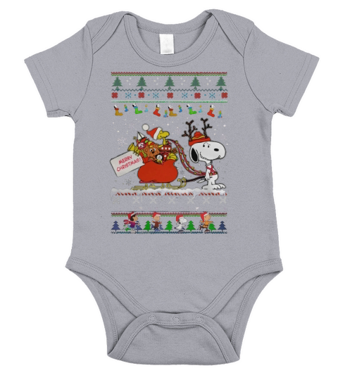 Snoopy Xmas Tshirt Short Sleeve Baby One-Piece