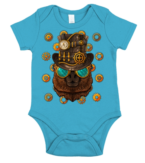 Steampunk Alpaca Medieval Victorian Steam Powered Short Sleeve Baby One-Piece