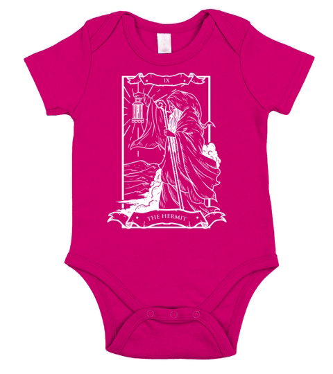 Tarot Card The Hermit Ix Occult Vintage Short Sleeve Baby One-Piece