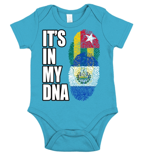 Togolese And Salvadoran Mix Heritage DNA Flag Short Sleeve Baby One-Piece