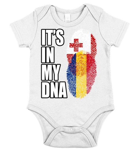 Tongan And Romanian Mix Heritage DNA Flag Short Sleeve Baby One-Piece