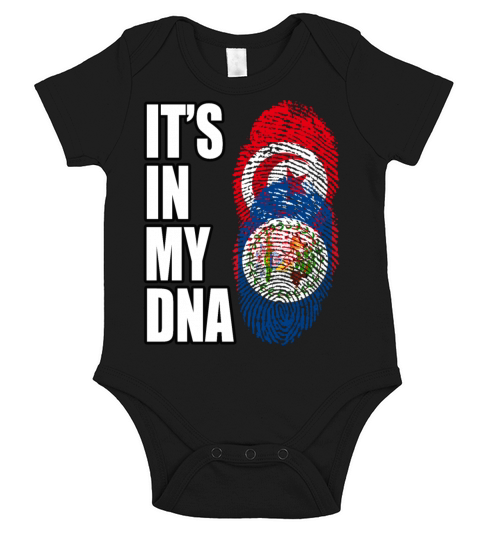 Tunisian And Belizean Mix Heritage DNA Flag Short Sleeve Baby One-Piece