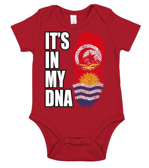 Tunisian And Kiribati Mix Heritage DNA Flag Short Sleeve Baby One-Piece