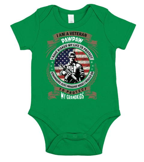 Veteran Pawpaw Protect Grandkids Funny 2020 Short Sleeve Baby One-Piece