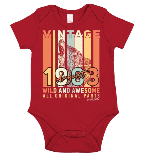 Vintage 1963 August Short Sleeve Baby One-Piece