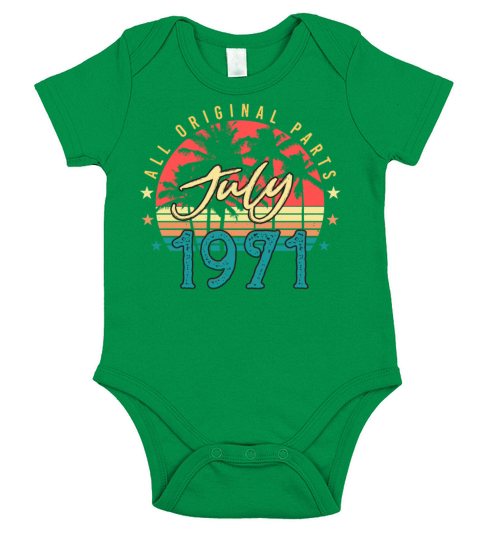 Vintage 1971 July Short Sleeve Baby One-Piece