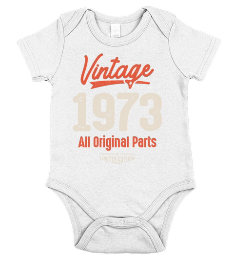 Vintage Born in 1973 - 49th Birthday Short Sleeve Baby One-Piece