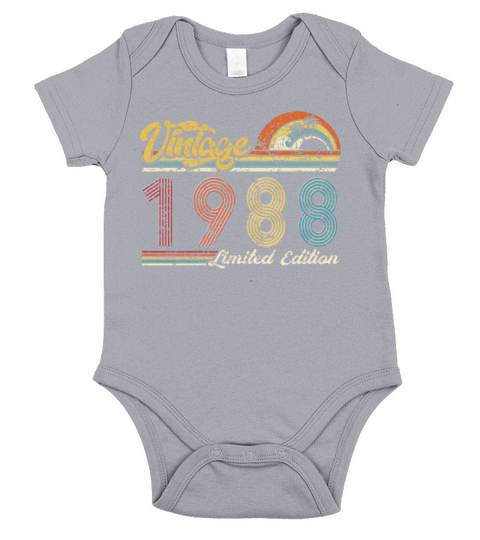 Vintage "Limited Edition" Vintage 1988 Birthday Short Sleeve Baby One-Piece