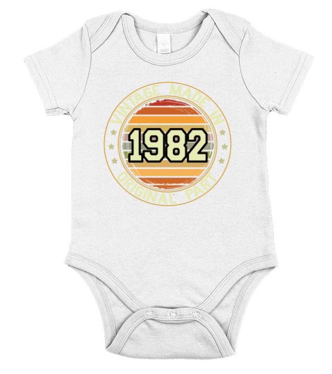 Vintage Made In 1982 Original Part Birthday 1982 Short Sleeve Baby One-Piece
