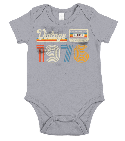 Vintage Retro 1976 46th Birthday Gift Idea Short Sleeve Baby One-Piece