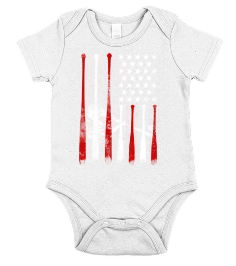 Vintage USA Flag Patriot Baseball Fan Softball Short Sleeve Baby One-Piece