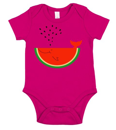 Watermelon Whale Short Sleeve Baby One-Piece
